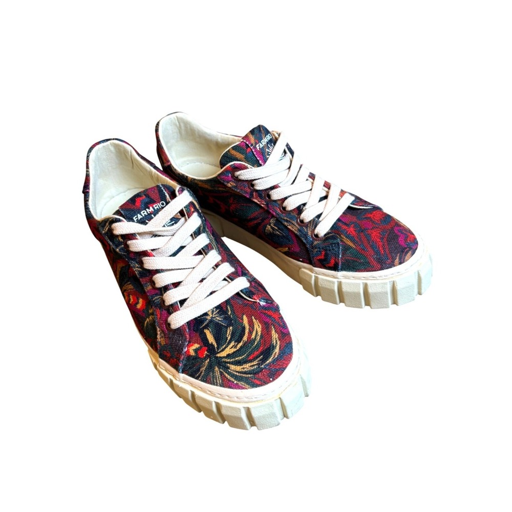 Farm‎ Rio Sneakers Size EUR 39/EUA 8 Sunset Forest Platform Multi Color Tropical